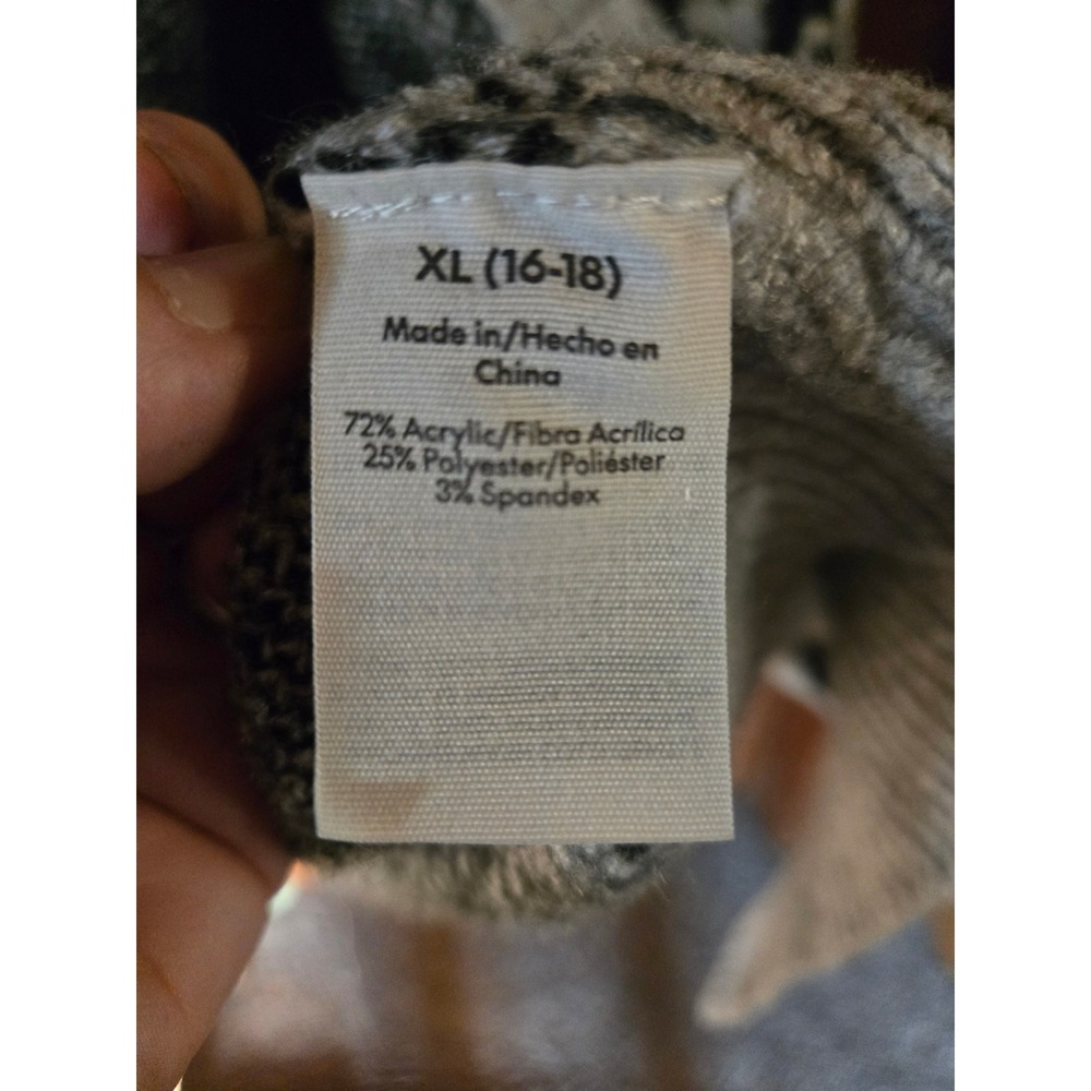 No Boundaries Grey Black Skull Print Oversized Cardigan Sweater XL 16-18 Goth - Picture 5 of 5